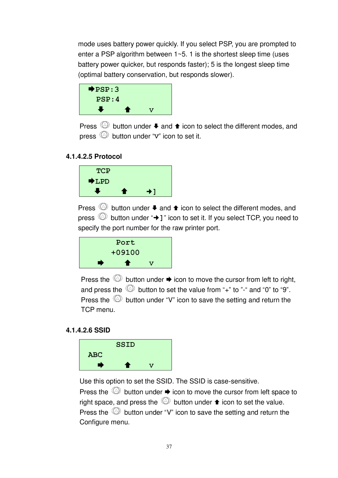 The Speaker Company M23 user manual PSP3, Port +09100, Protocol, Ssid 