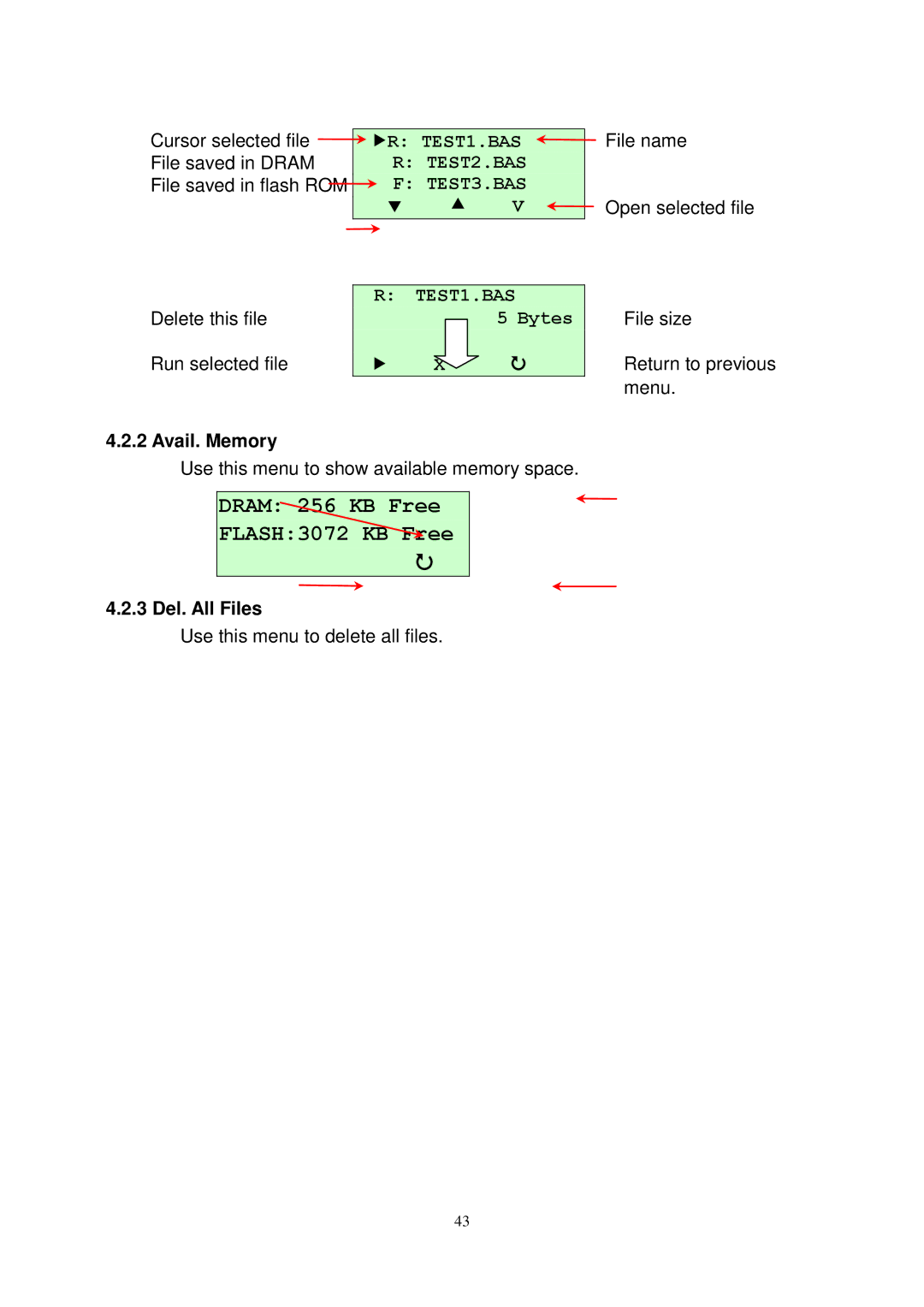 The Speaker Company M23 user manual Dram 256 KB Free FLASH3072 KB Free, Avail. Memory 