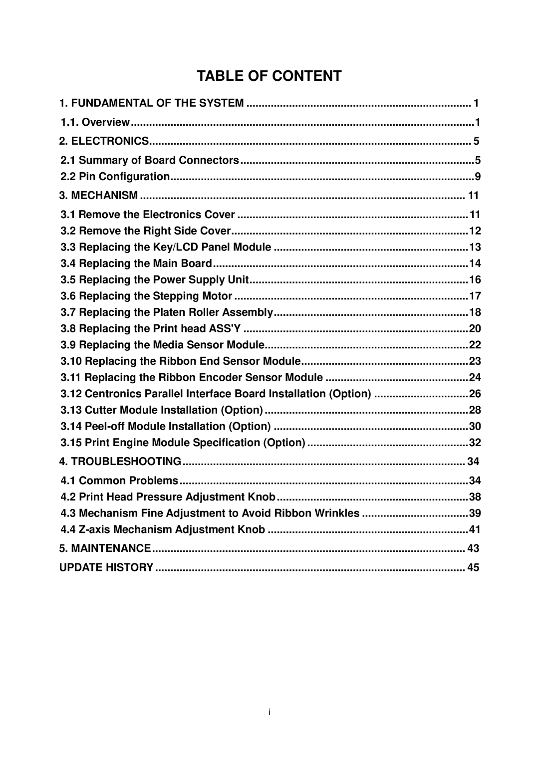 The Speaker Company me240 manual Table of Content 