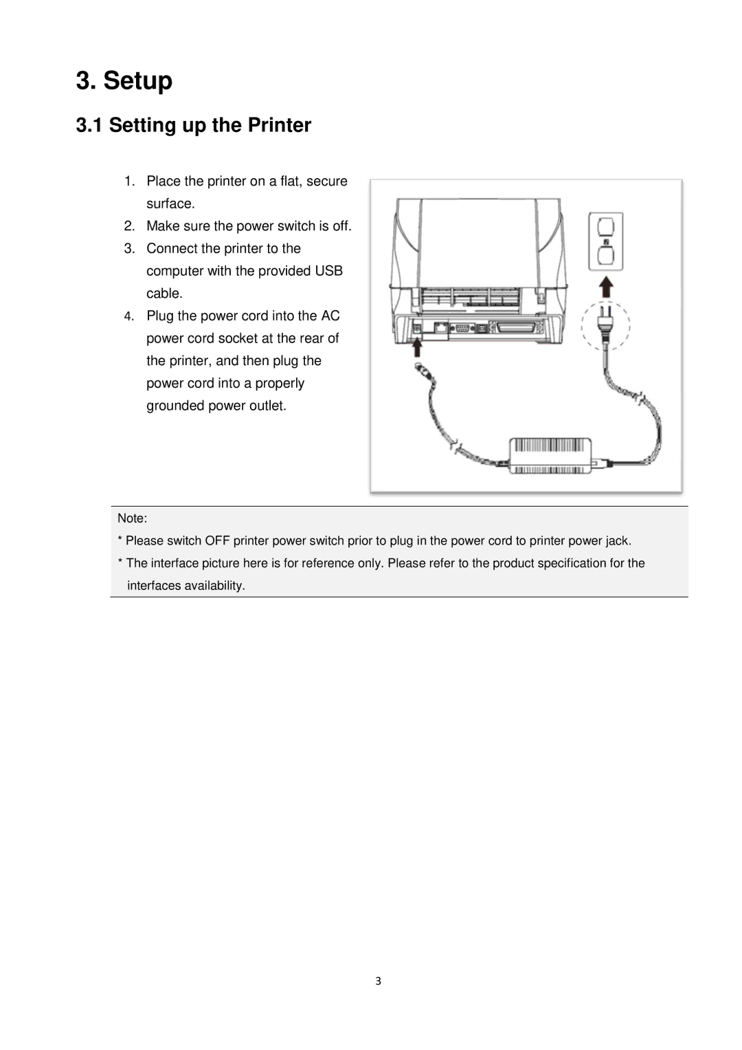 The Speaker Company ta200 manual Setup, Setting up the Printer 