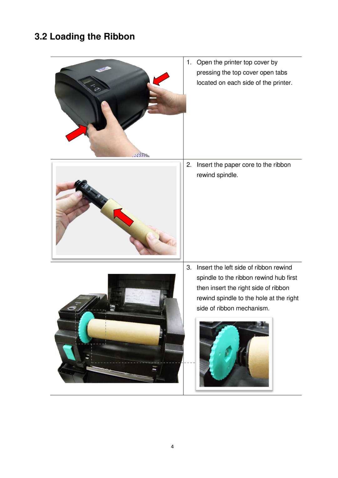 The Speaker Company ta200 manual Loading the Ribbon 