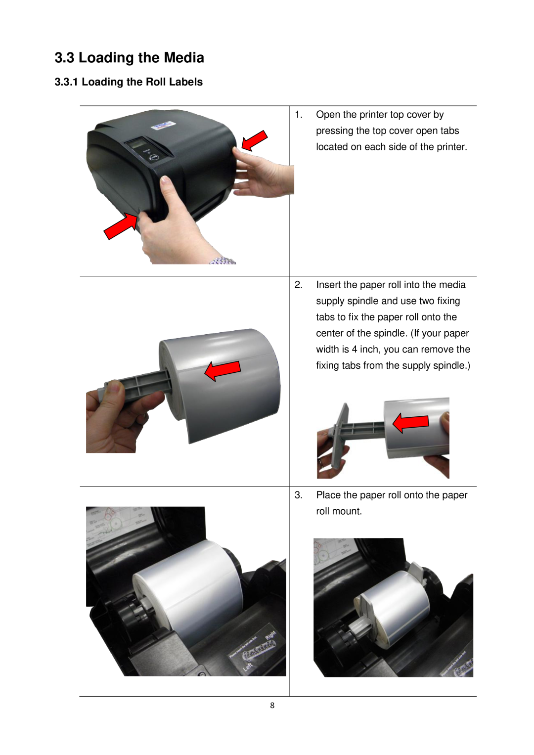 The Speaker Company ta200 manual Loading the Media, Loading the Roll Labels 