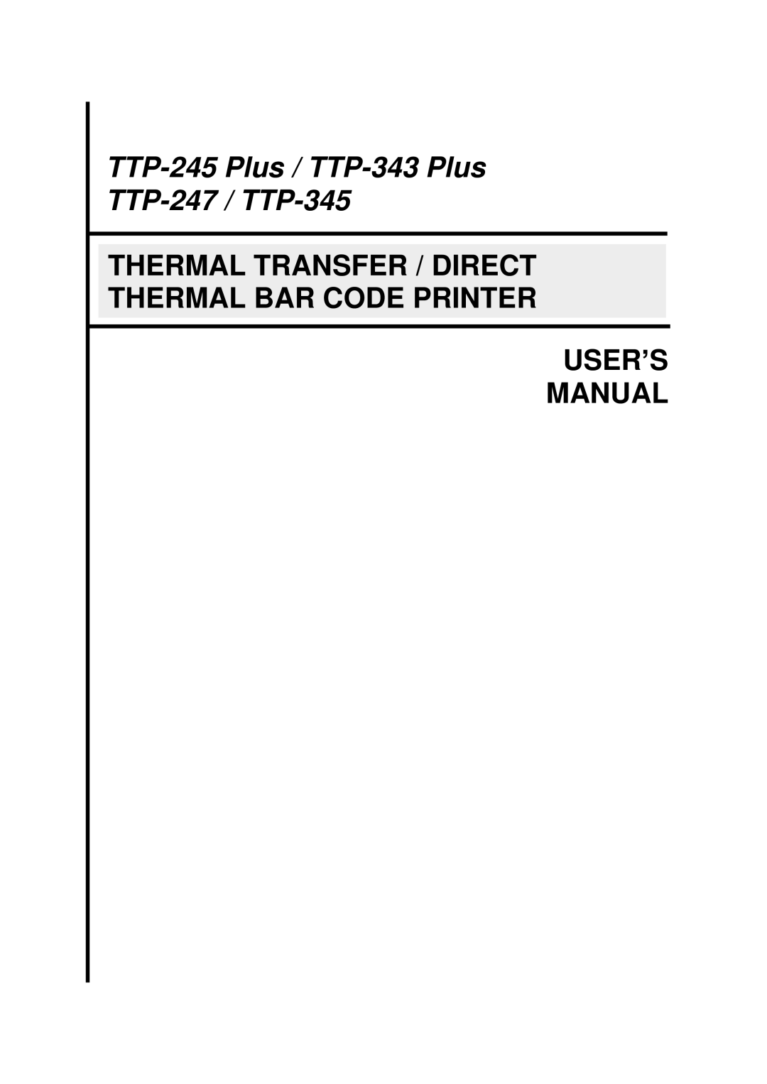 The Speaker Company user manual TTP-245 Plus / TTP-343 Plus TTP-247 / TTP-345 