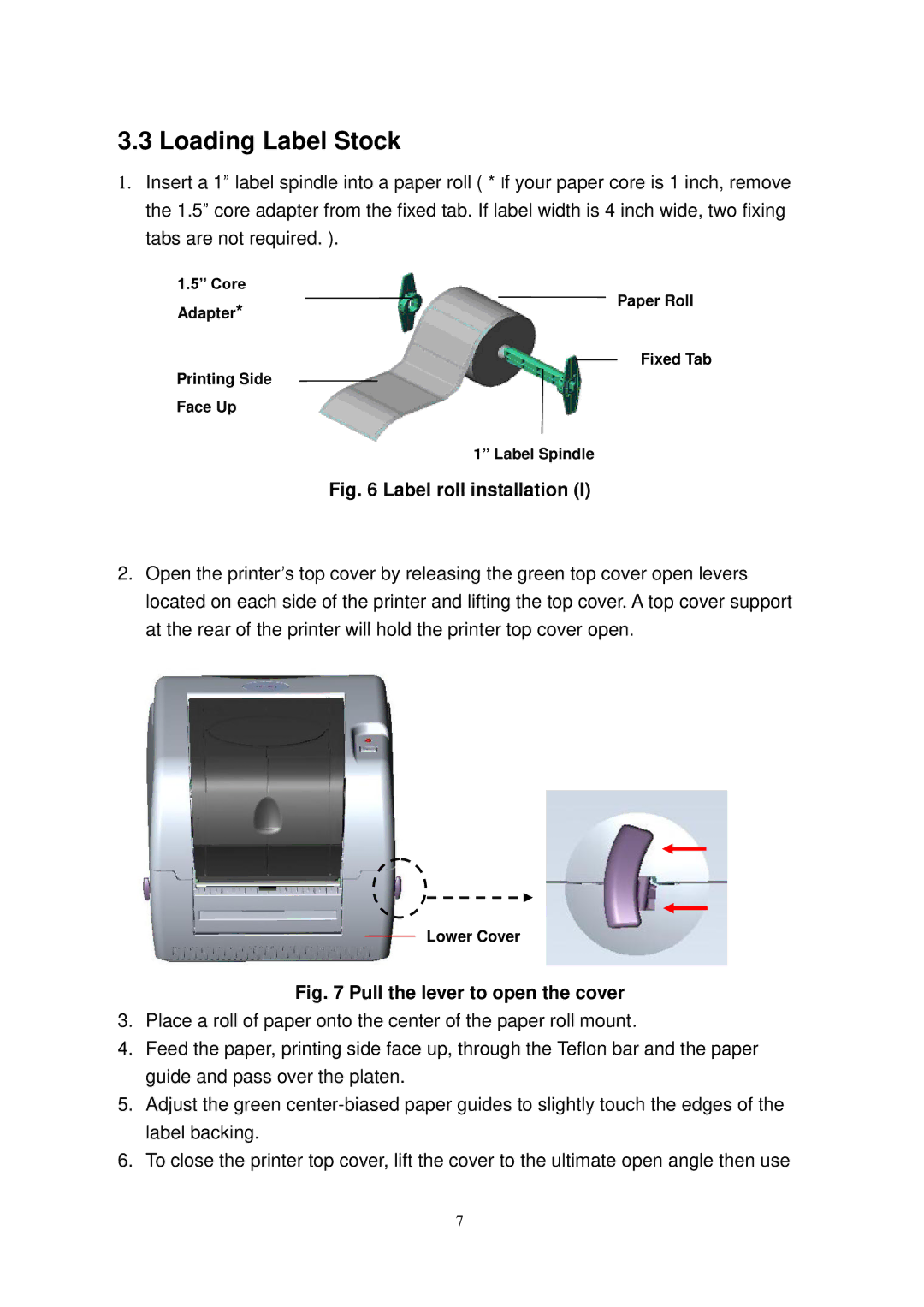 The Speaker Company TTP-245 Plus user manual Loading Label Stock, Label roll installation 