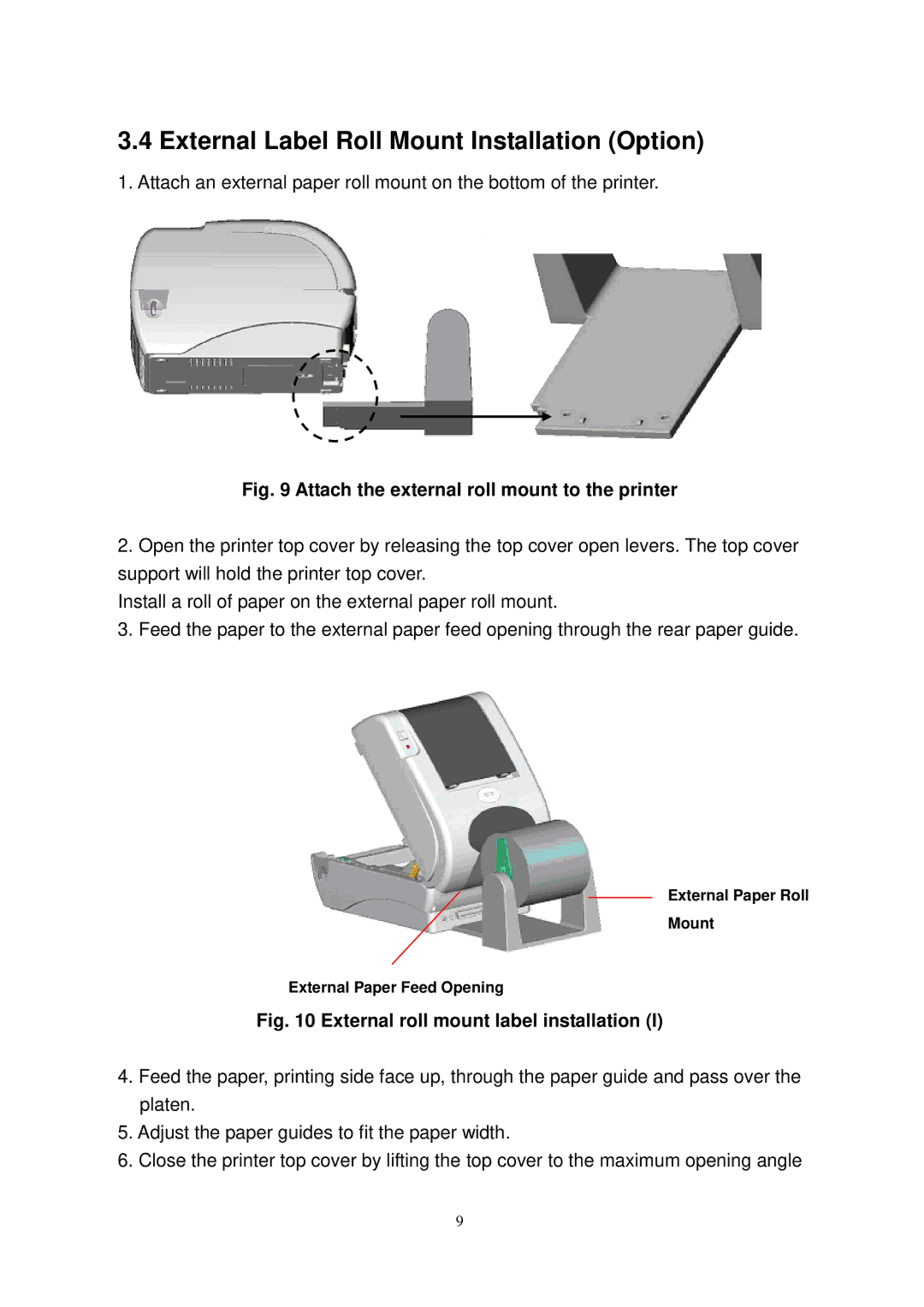 The Speaker Company TTP-245 Plus user manual External Label Roll Mount Installation Option 