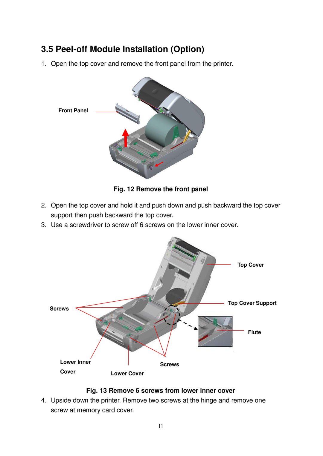 The Speaker Company TTP-245 Plus user manual Peel-off Module Installation Option, Remove the front panel 