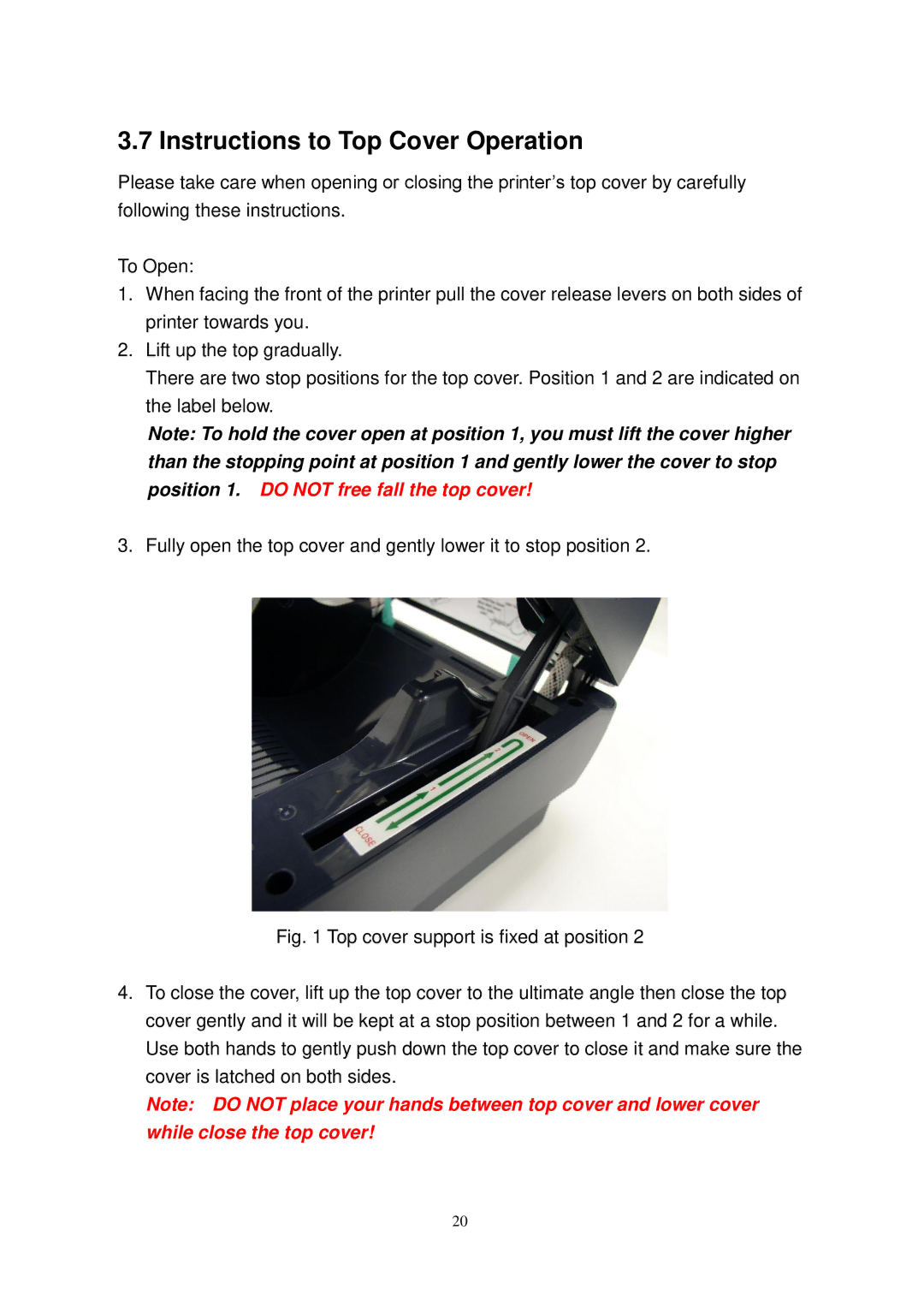 The Speaker Company TTP-245 Plus user manual Instructions to Top Cover Operation 