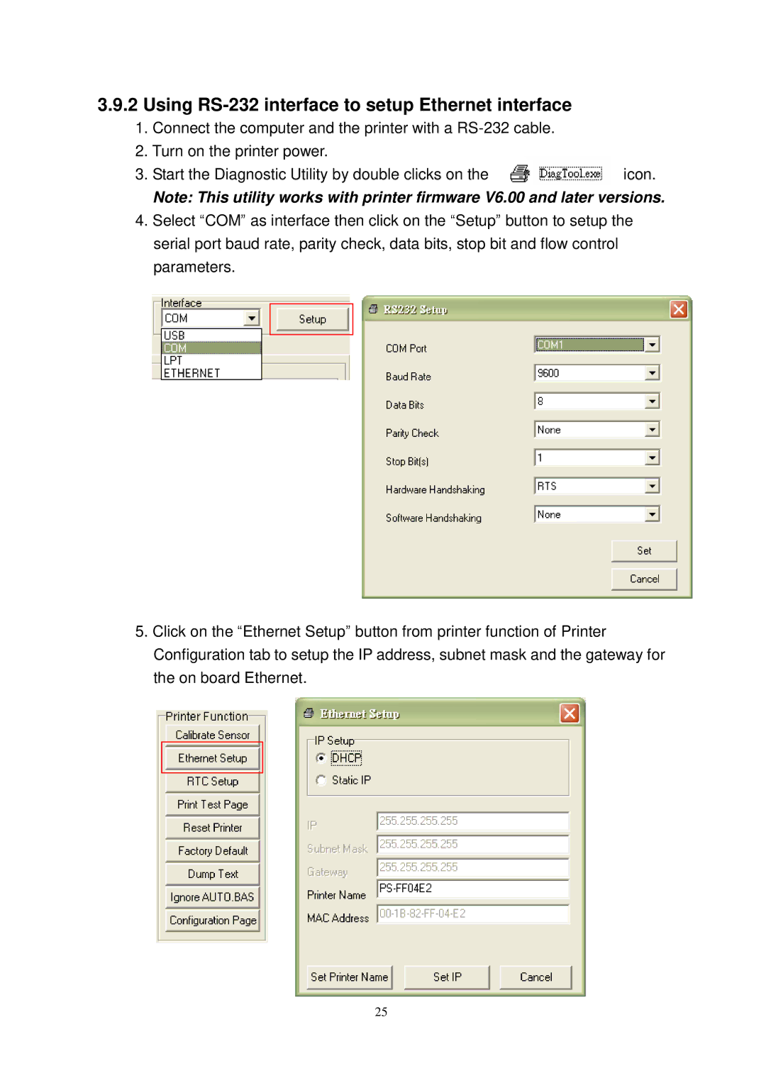 The Speaker Company TTP-245 Plus user manual Using RS-232 interface to setup Ethernet interface 