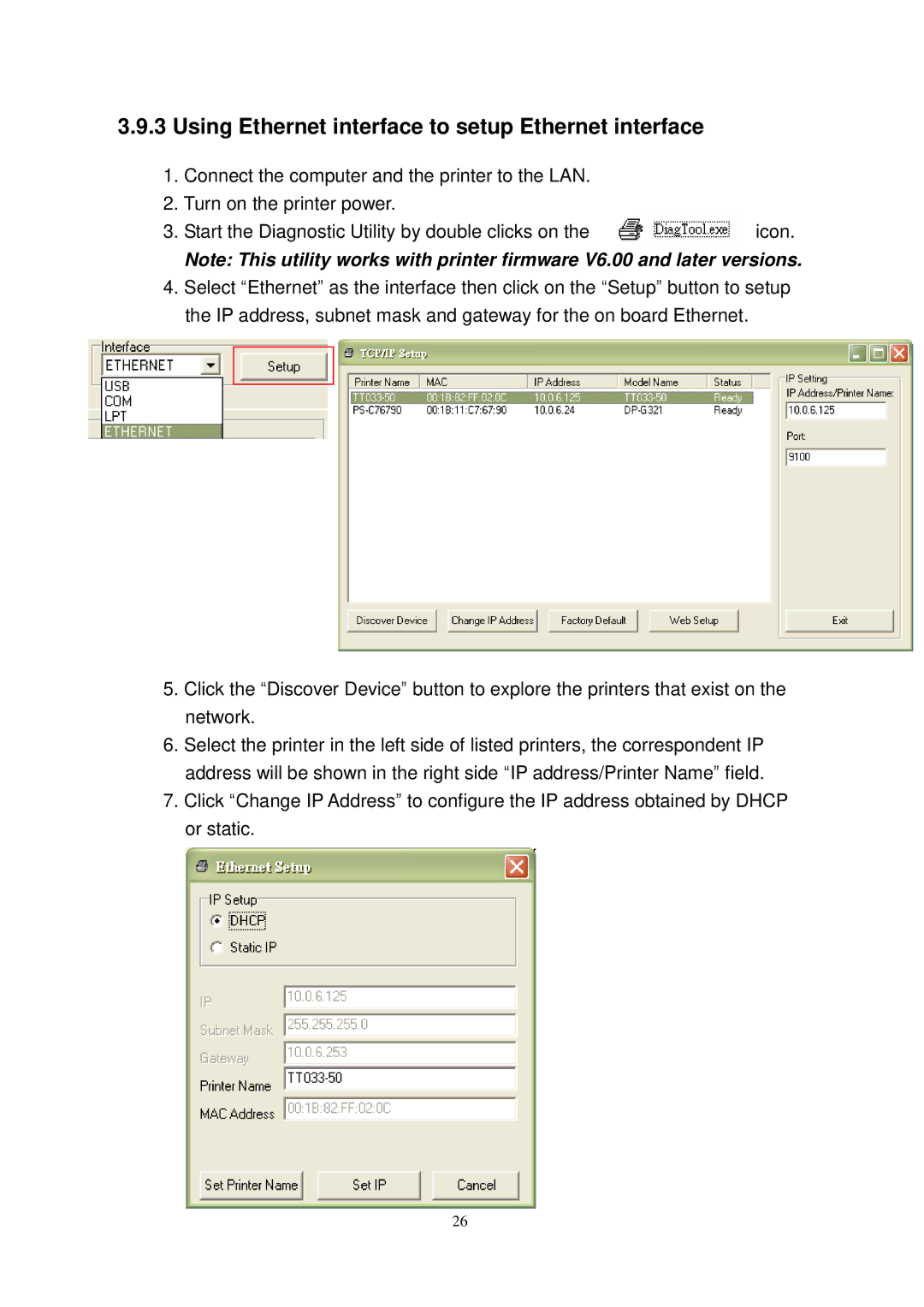 The Speaker Company TTP-245 Plus user manual Using Ethernet interface to setup Ethernet interface 