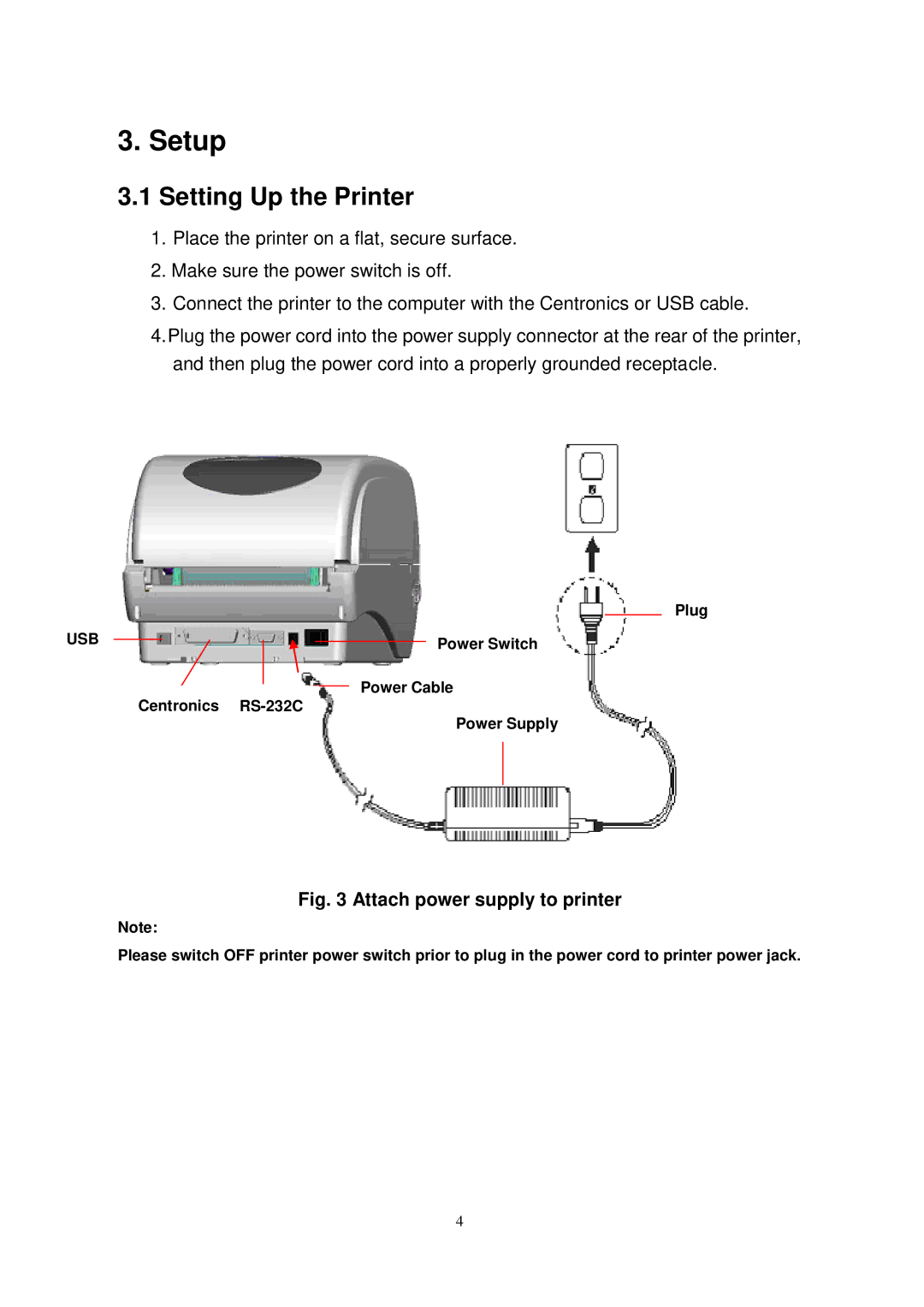 The Speaker Company TTP-245 Plus user manual Setup, Setting Up the Printer 