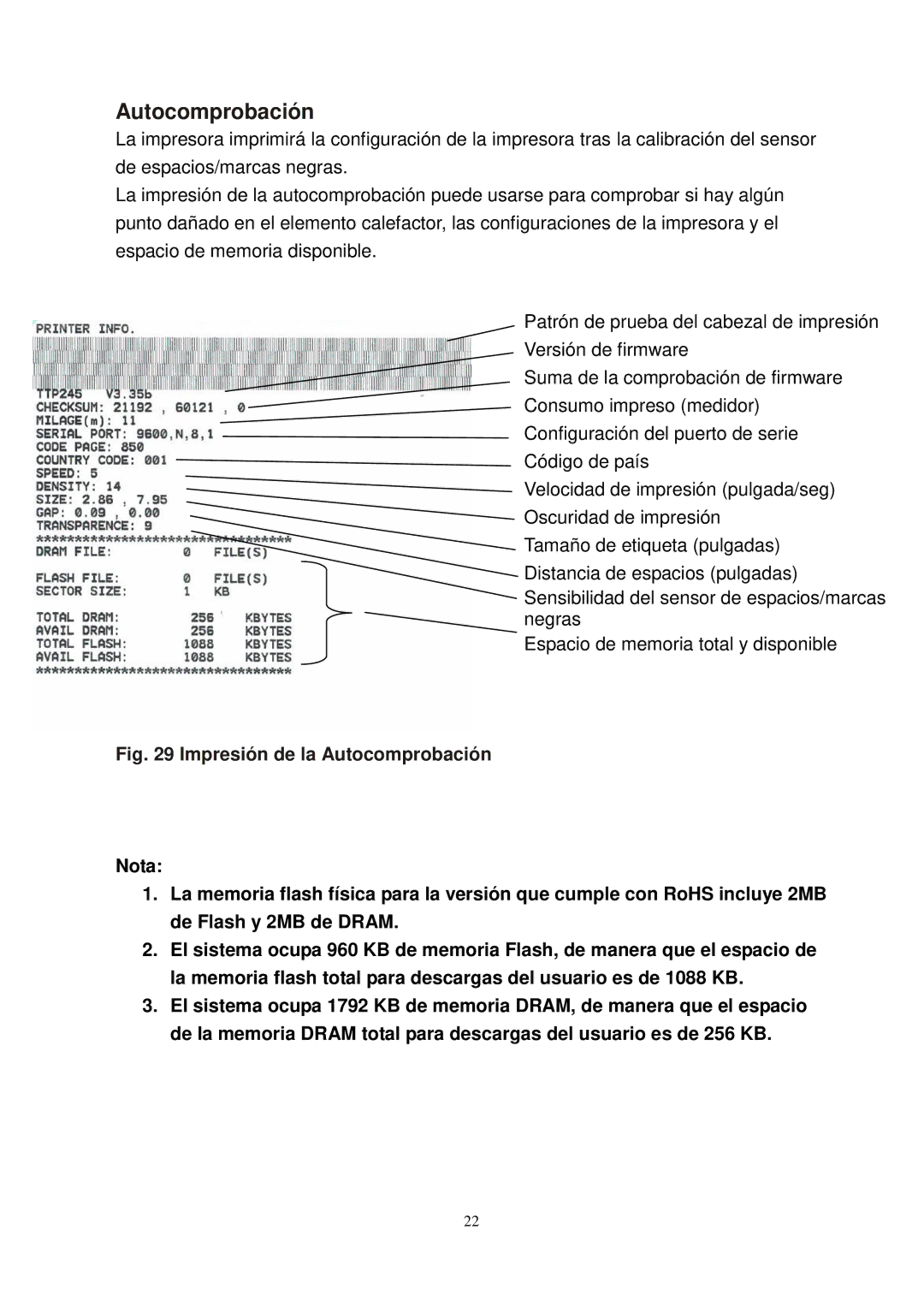 The Speaker Company TTP-245 manual Autocomprobació n 