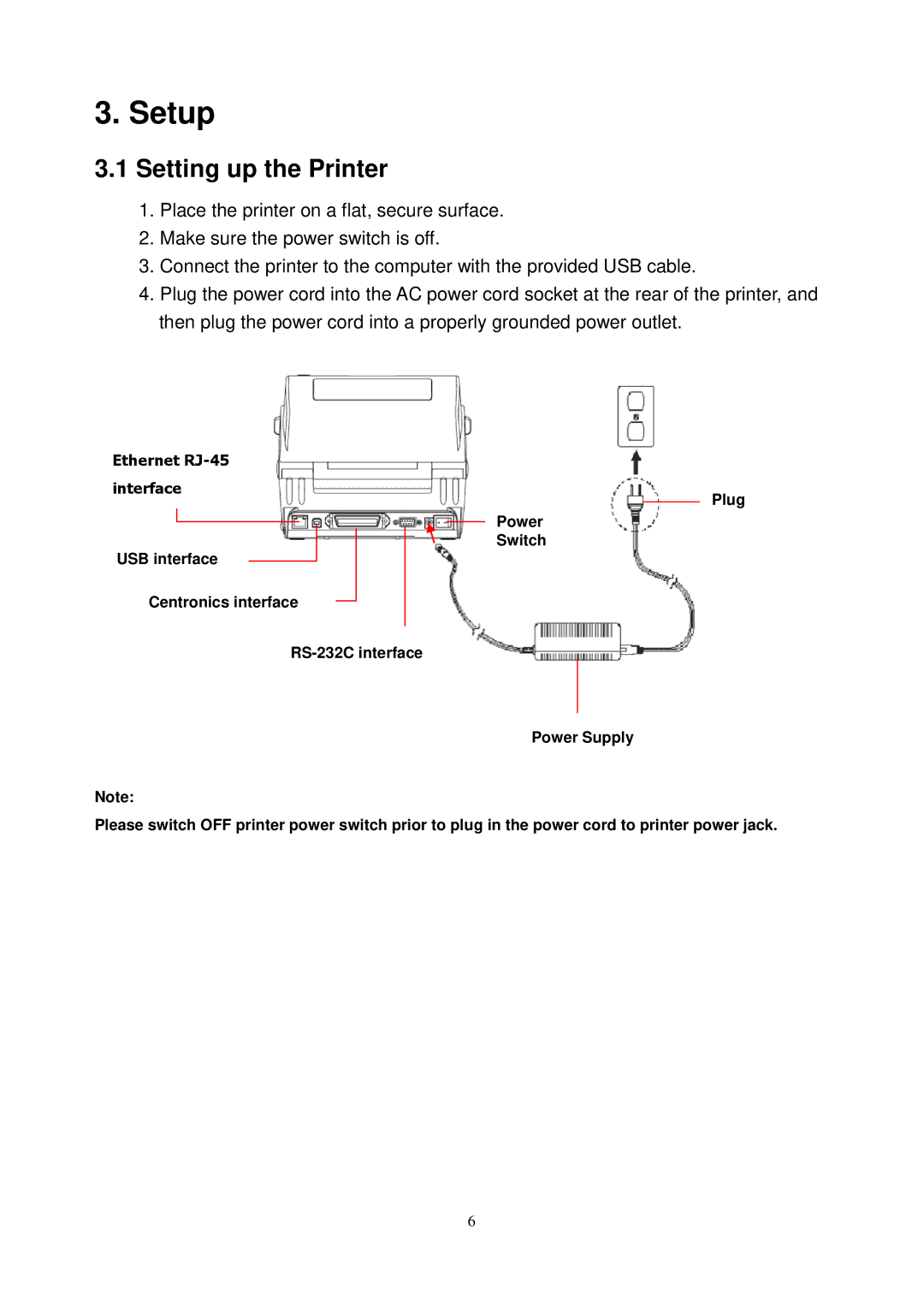 The Speaker Company TTP-245C, TTP-244CE, TTP-343C user manual Setup, Setting up the Printer 