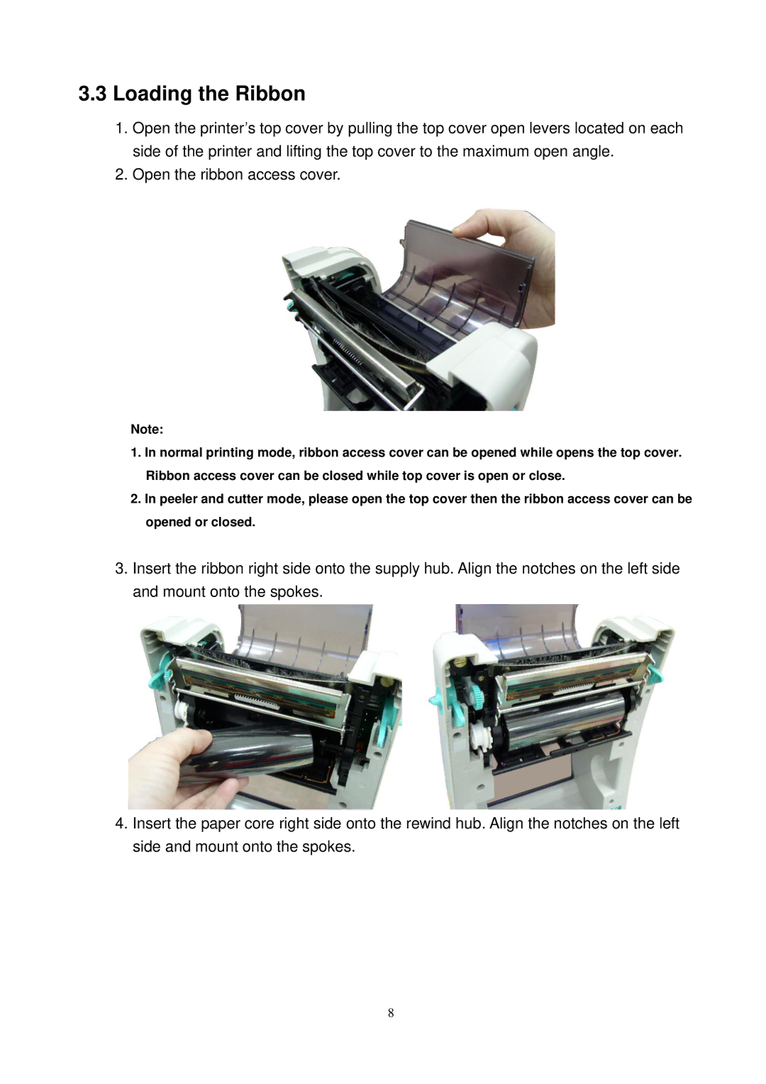 The Speaker Company TTP-343C, TTP-245C, TTP-244CE user manual Loading the Ribbon 