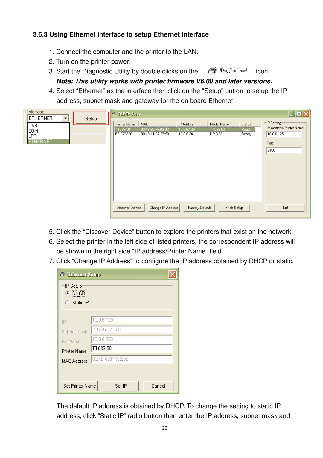 The Speaker Company TTP-244CE, TTP-245C, TTP-343C user manual Using Ethernet interface to setup Ethernet interface 