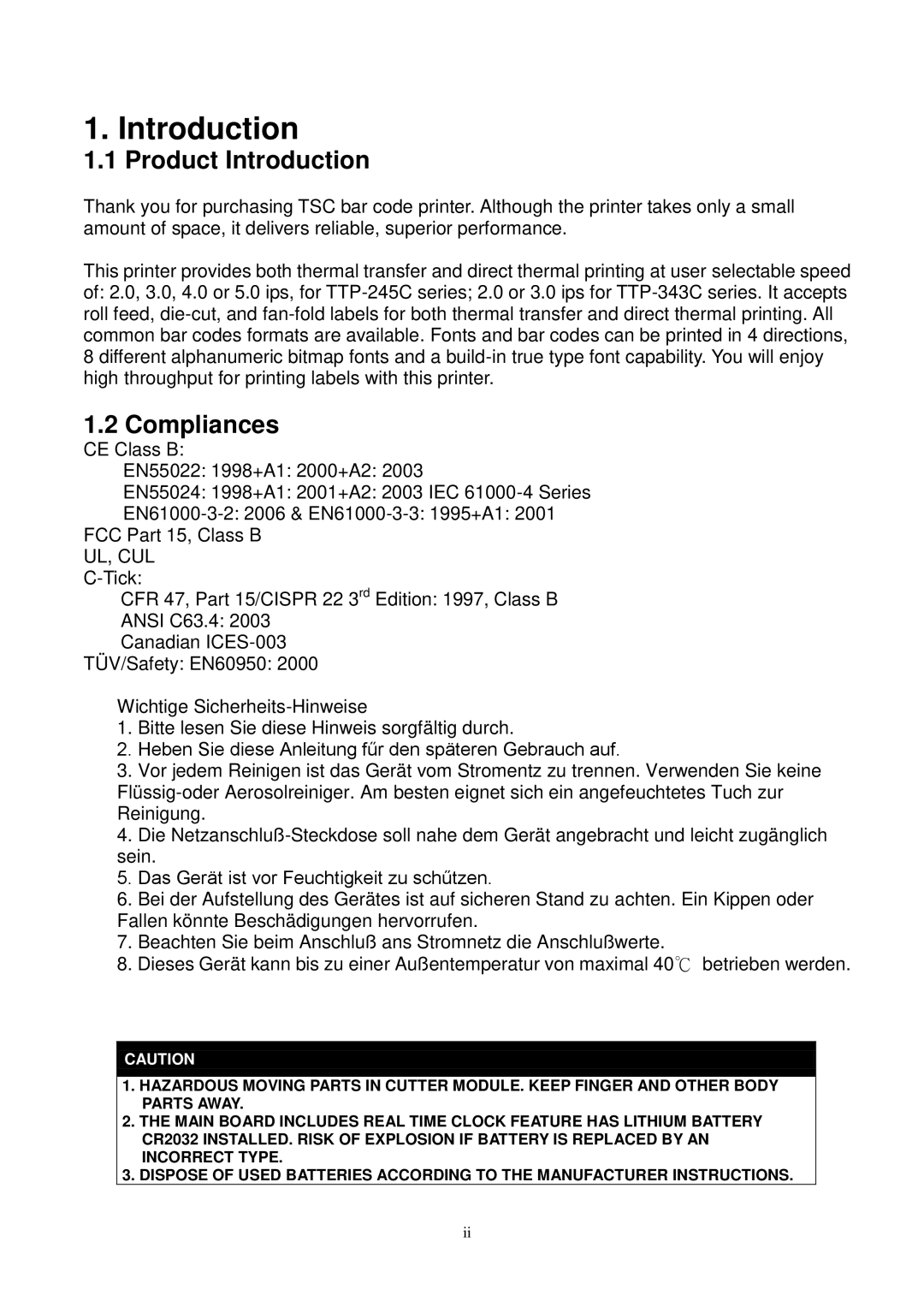 The Speaker Company TTP-343C, TTP-245C, TTP-244CE user manual Product Introduction 