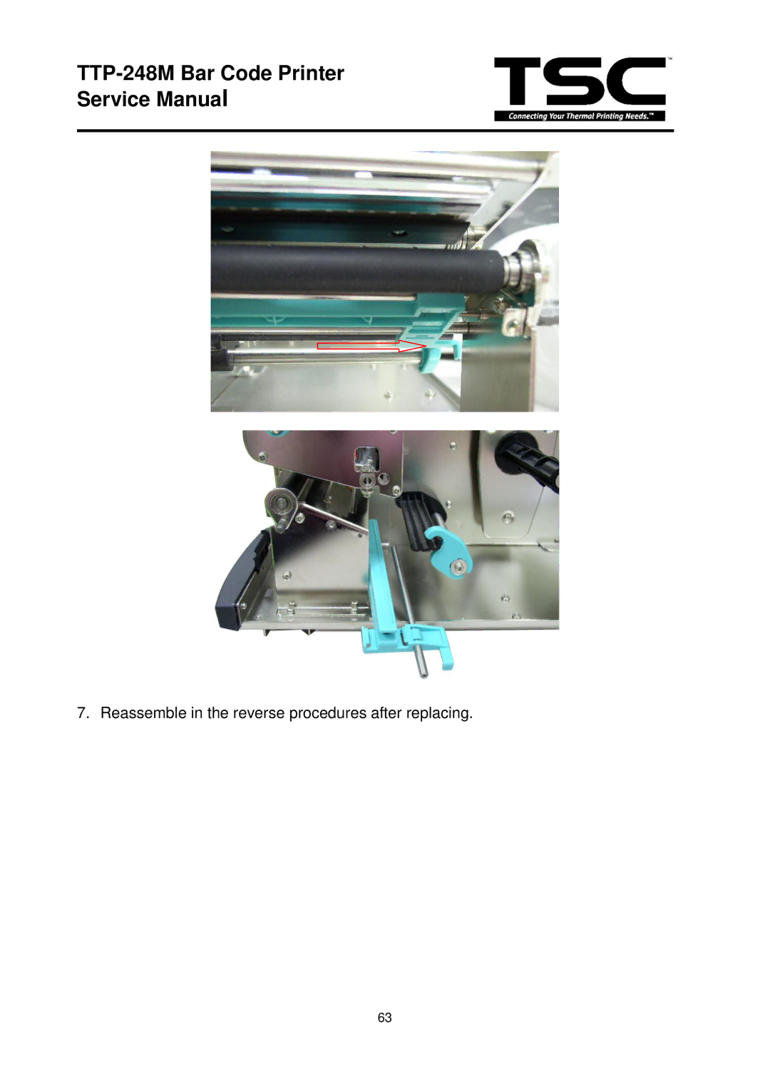 The Speaker Company TTP 248M service manual Reassemble in the reverse procedures after replacing 