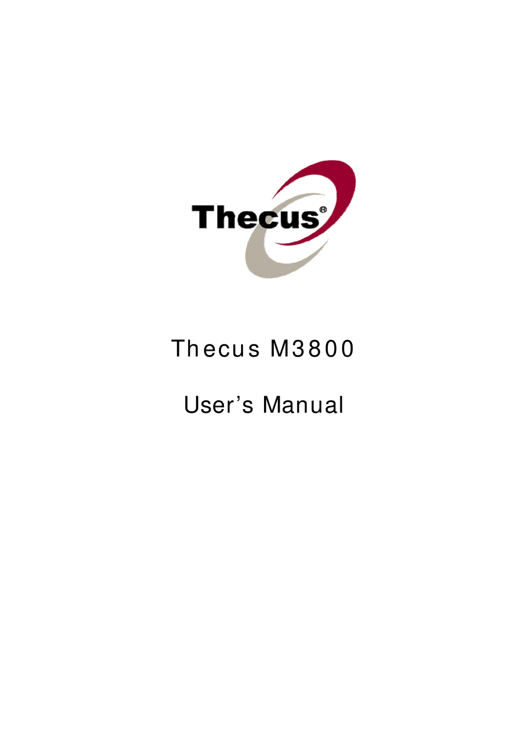 Thecus Technology manual Thecus M3800 