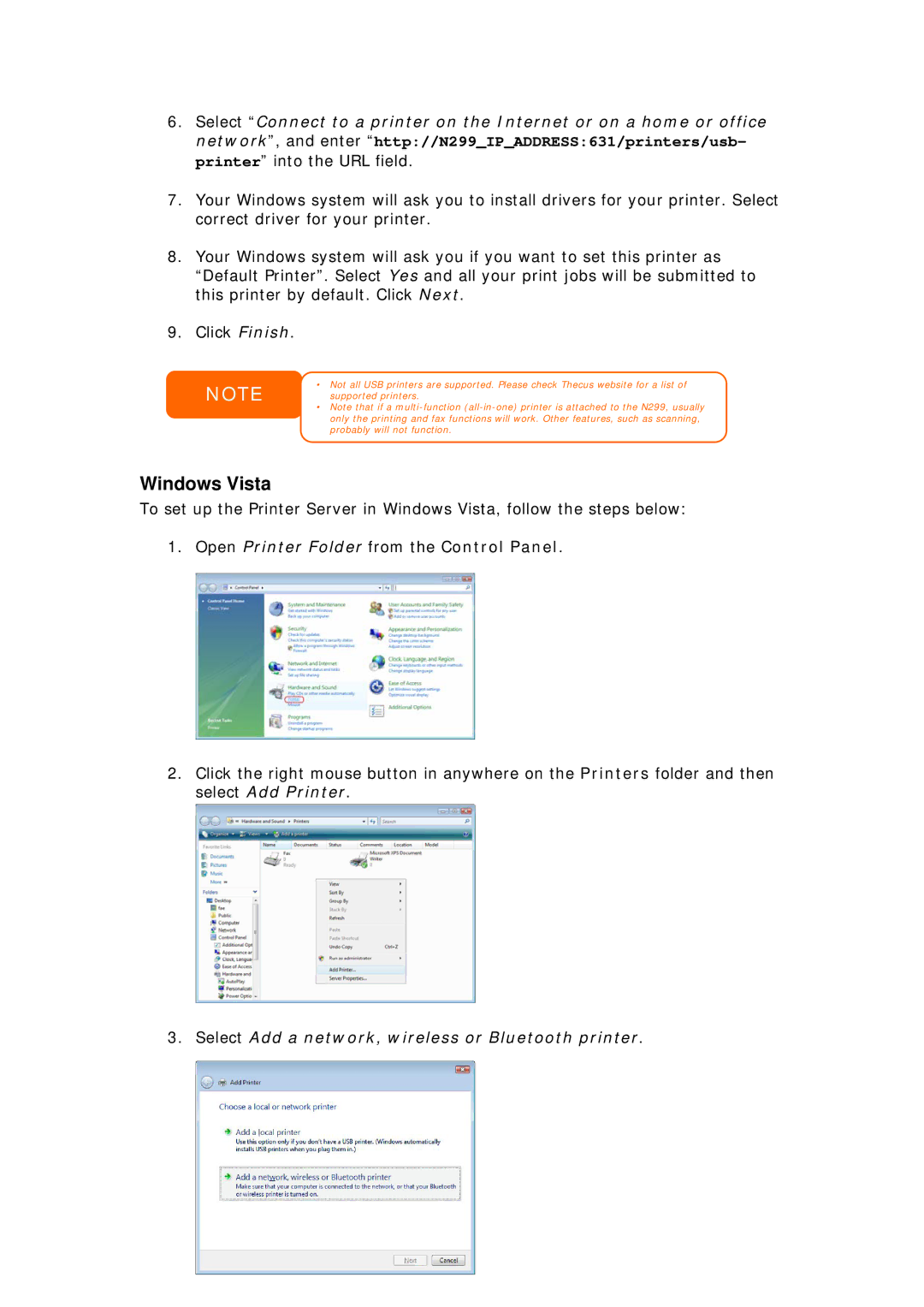 Thecus Technology N299 user manual Windows Vista 