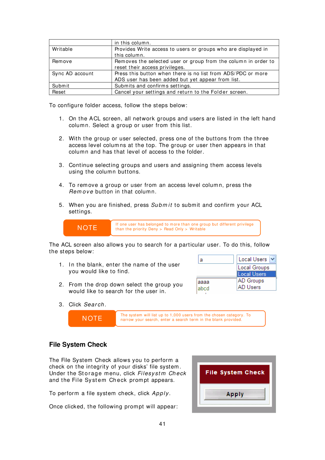 Thecus Technology N7700 user manual File System Check 