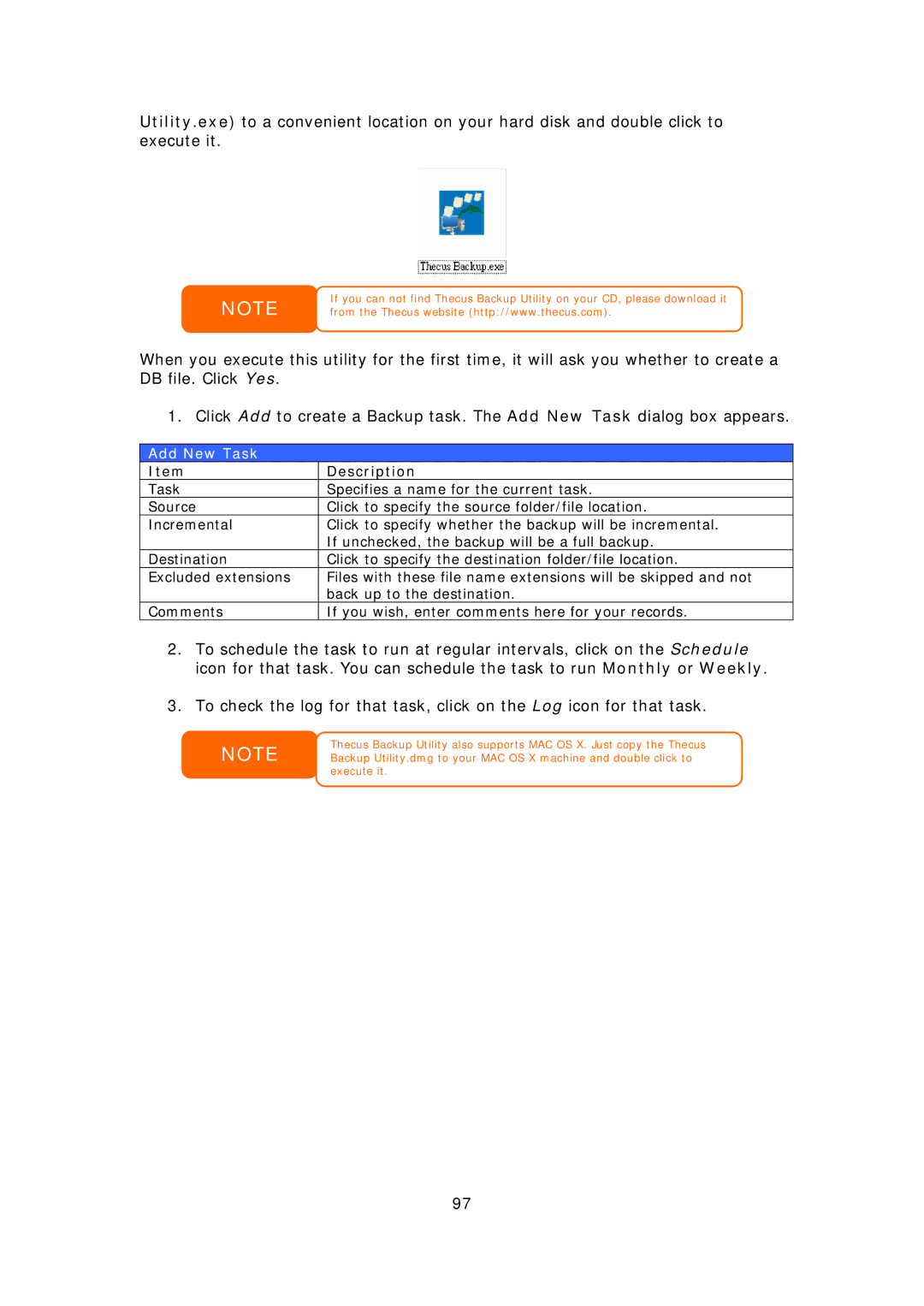 Thecus Technology N7700 user manual Add New Task 