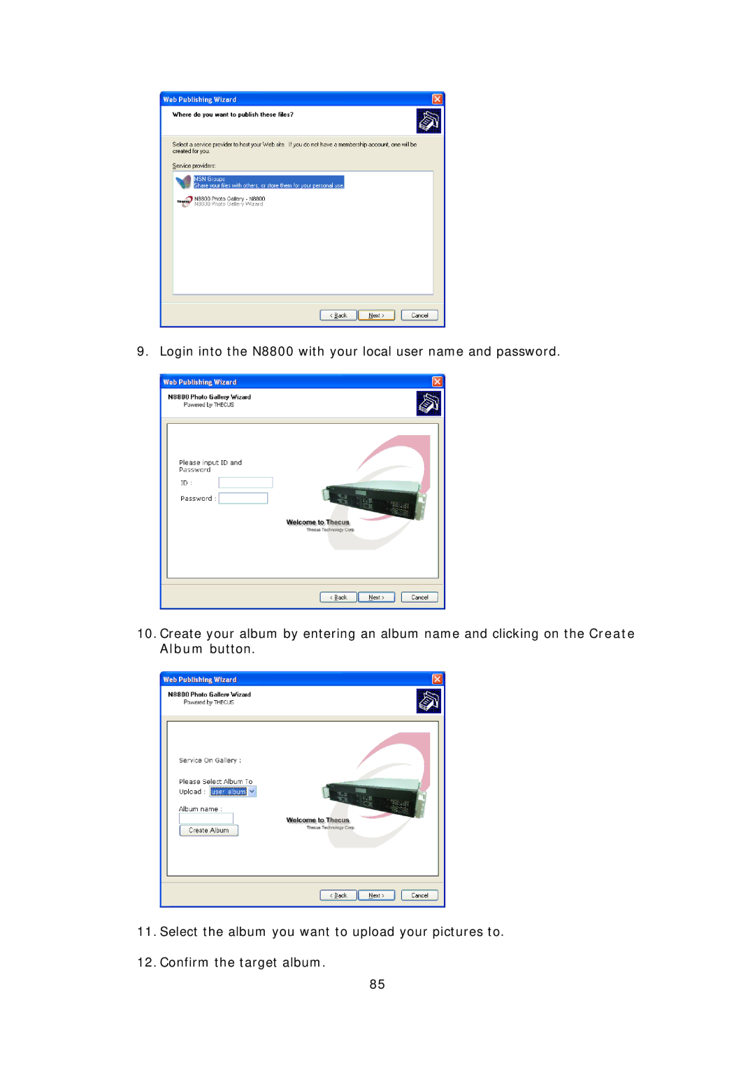 Thecus Technology N8800 user manual 