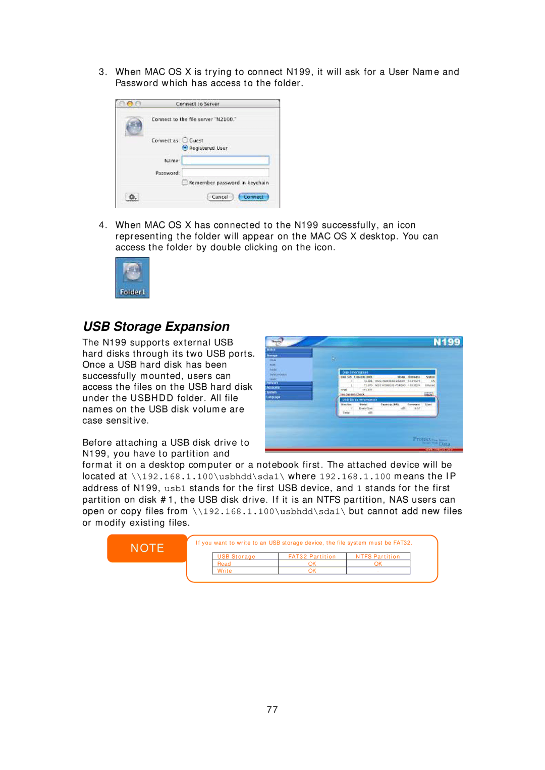 Thecus Technology Thecus N199 user manual USB Storage Expansion 
