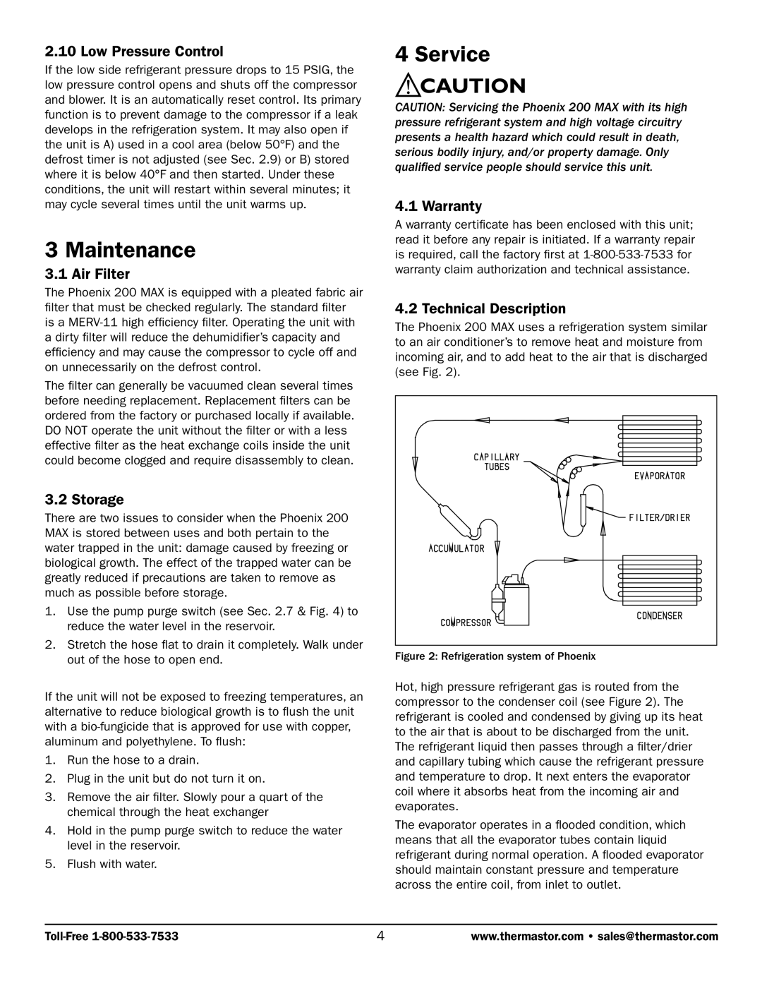 Therma-Stor Products Group 200 MAX owner manual Maintenance, Service 