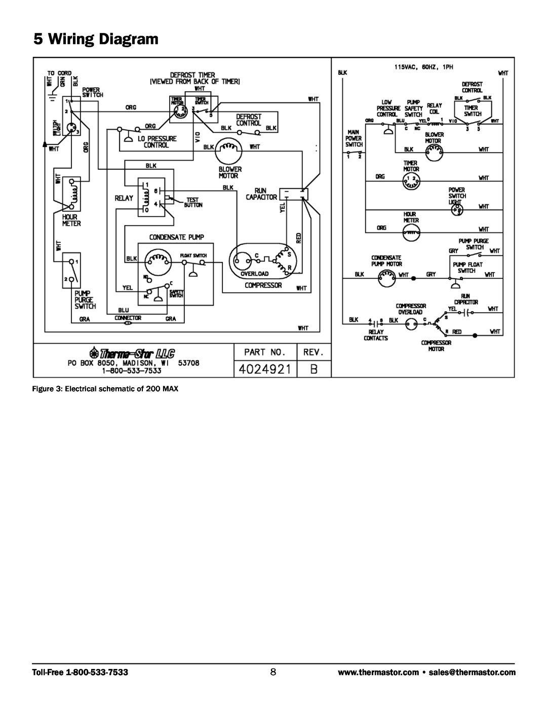 Therma-Stor Products Group owner manual Wiring Diagram, Electrical schematic of 200 MAX 