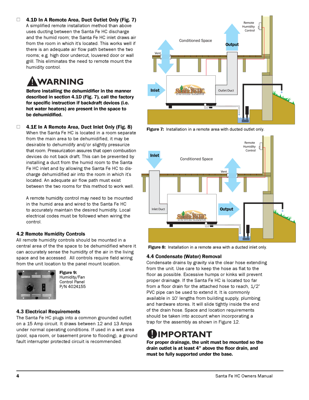 Therma-Stor Products Group 4025273 1D In a Remote Area, Duct Outlet Only Fig, 1E In a Remote Area, Duct Inlet Only Fig 