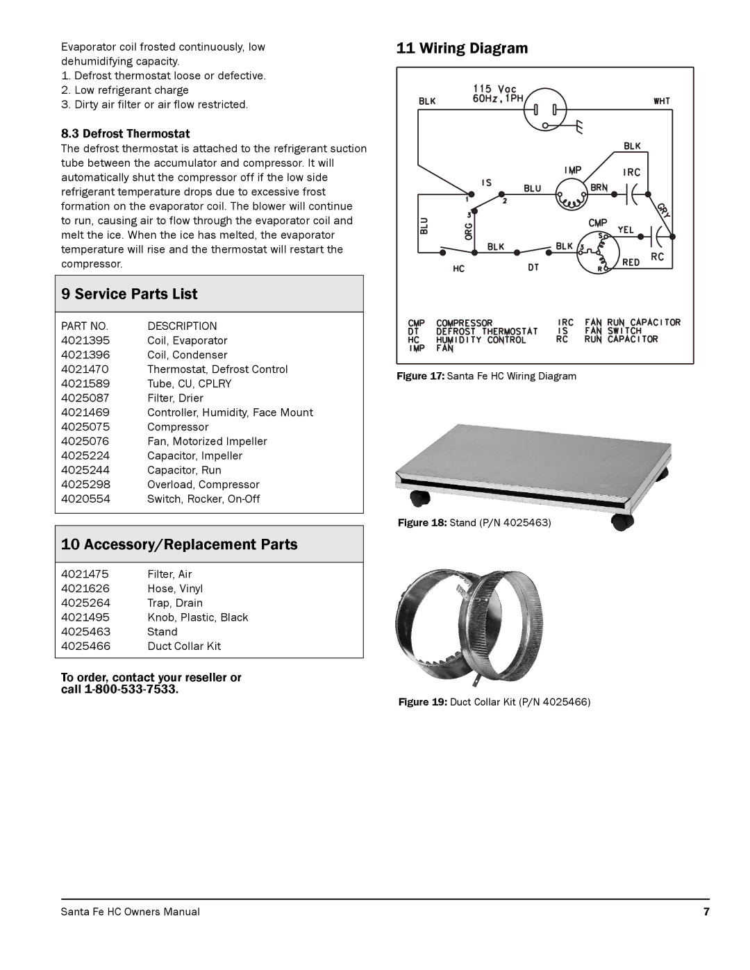 Therma-Stor Products Group 4025273 Service Parts List, Accessory/Replacement Parts, Wiring Diagram, Defrost Thermostat 