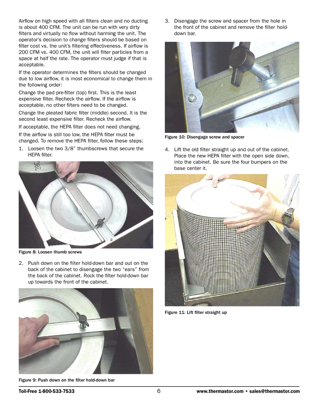 Therma-Stor Products Group TS-261B owner manual Loosen thumb screws 