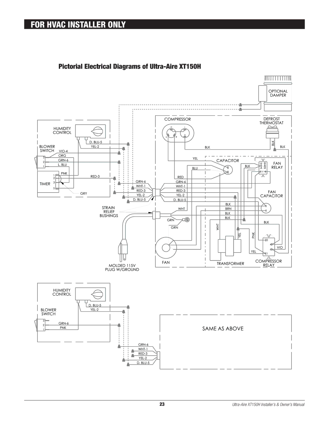 Therma-Stor Products Group owner manual Pictorial Electrical Diagrams of Ultra-Aire XT150H 