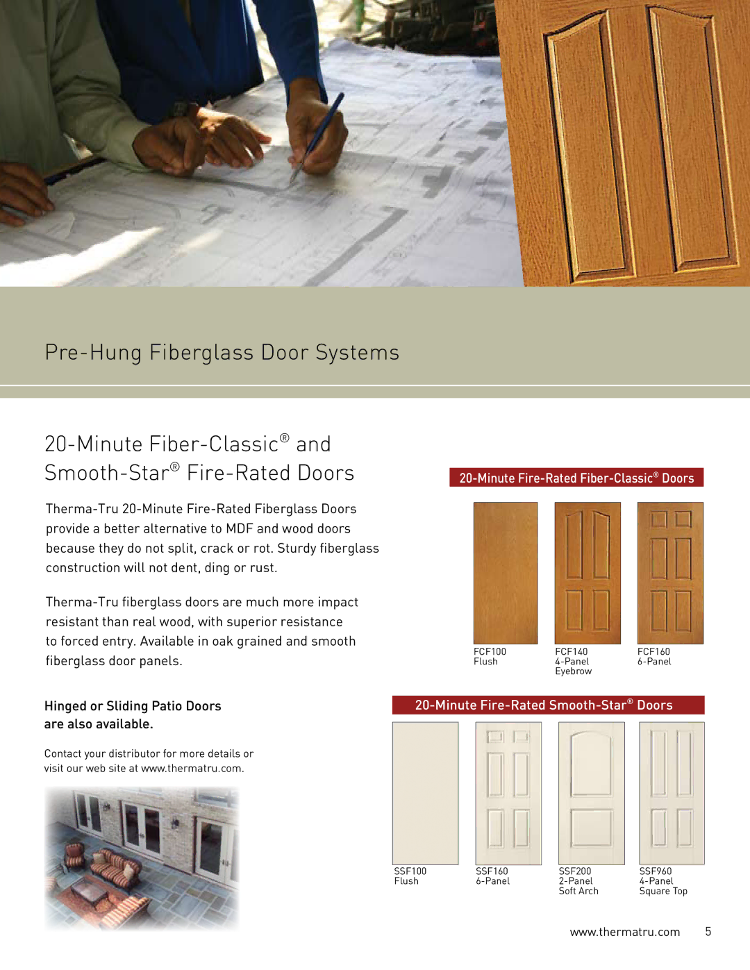 Therma-Tru Light Commercial Pre-Hung Pre-Hung Fiberglass Door Systems Minute Fiber-Classicand, Smooth-StarFire-Rated Doors 