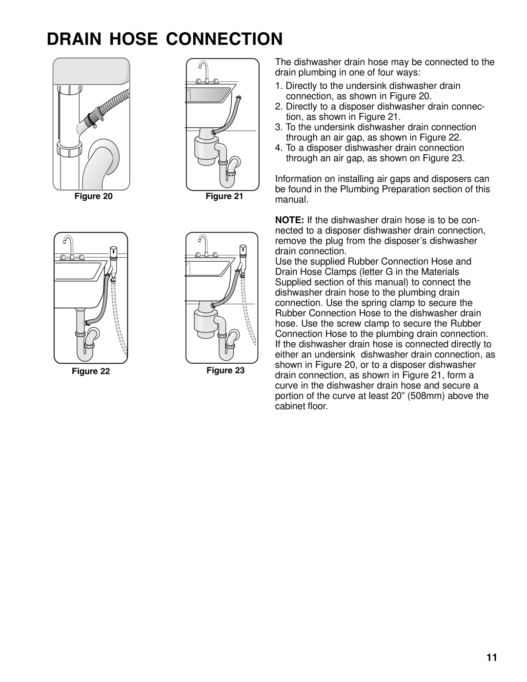 Thermador 9000039271 installation instructions Drain Hose Connection 