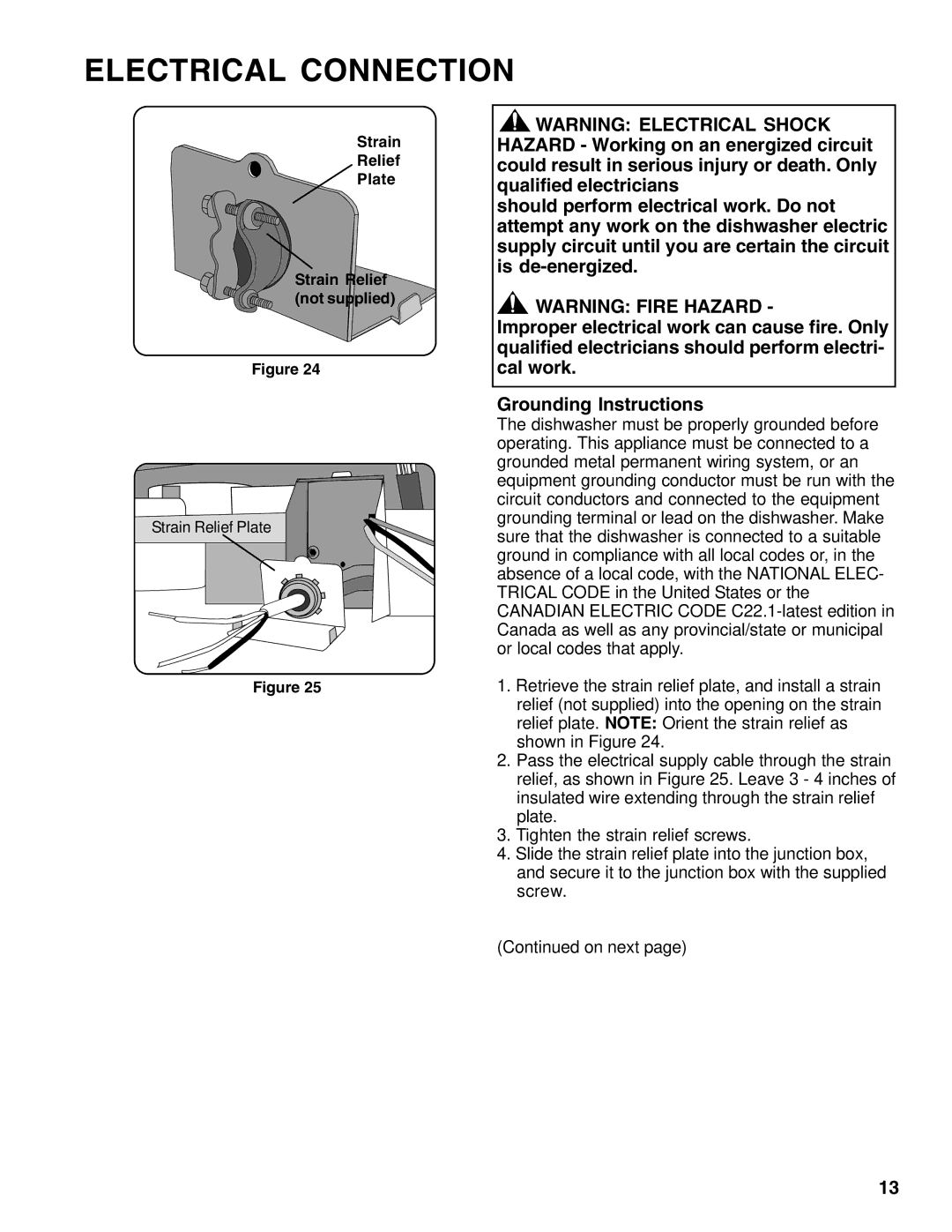 Thermador 9000039271 installation instructions Electrical Connection 