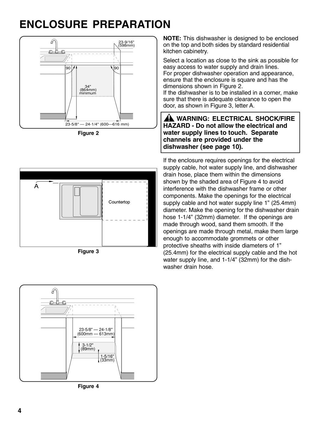 Thermador 9000039271 installation instructions Enclosure Preparation 