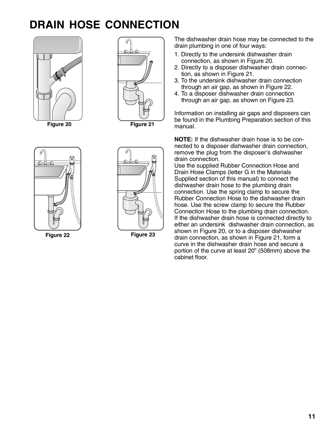 Thermador 9000039271 installation instructions Drain Hose Connection 