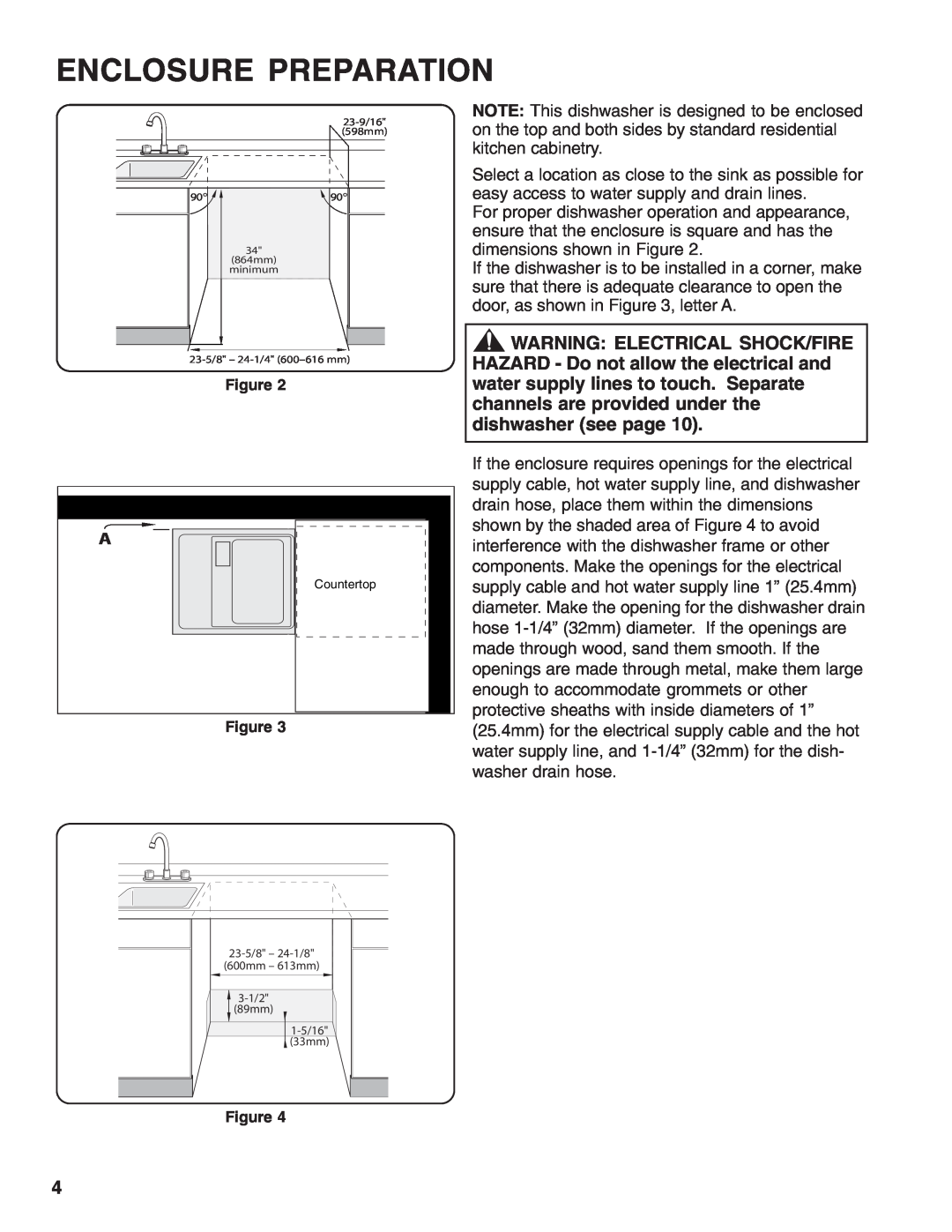 Thermador 9000039271 installation instructions Enclosure Preparation 