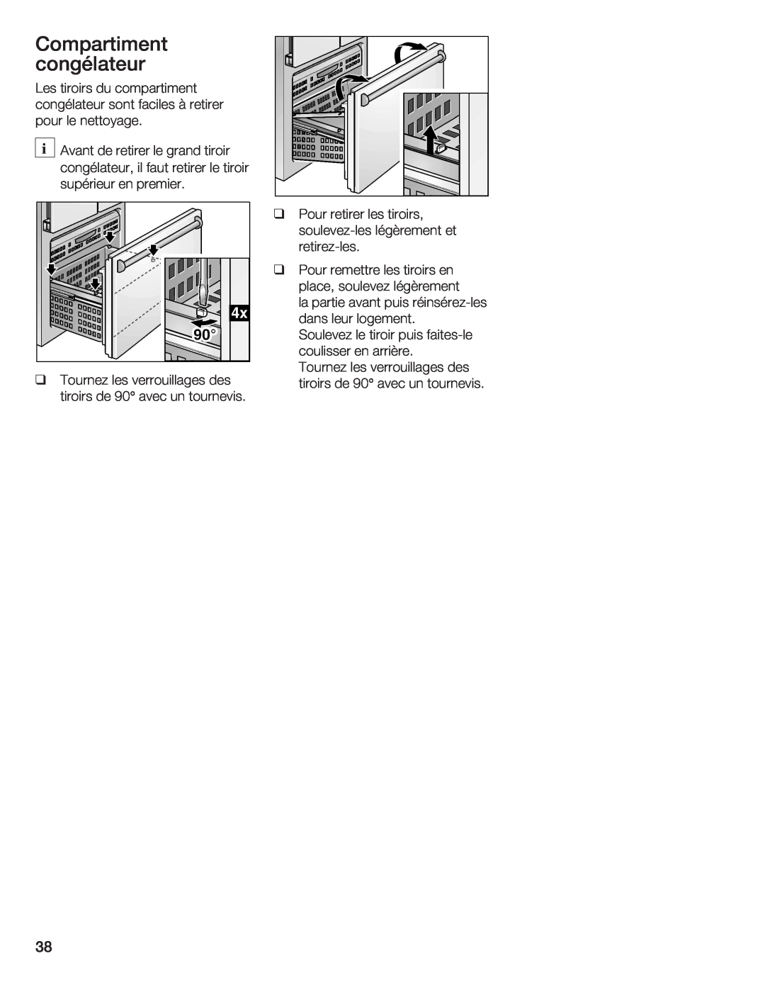 Thermador 9000189698 manual Compartiment congélateur 