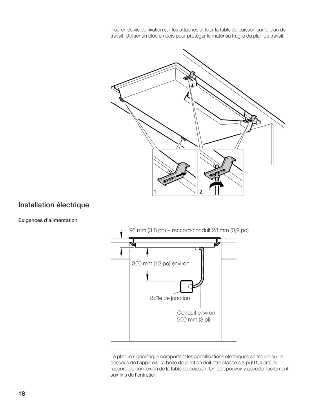 Thermador CEM365FS, CET304FS, CES366FS, CES304FS, CES365FS, CET366FS, CEM304FS manual Installation électrique 