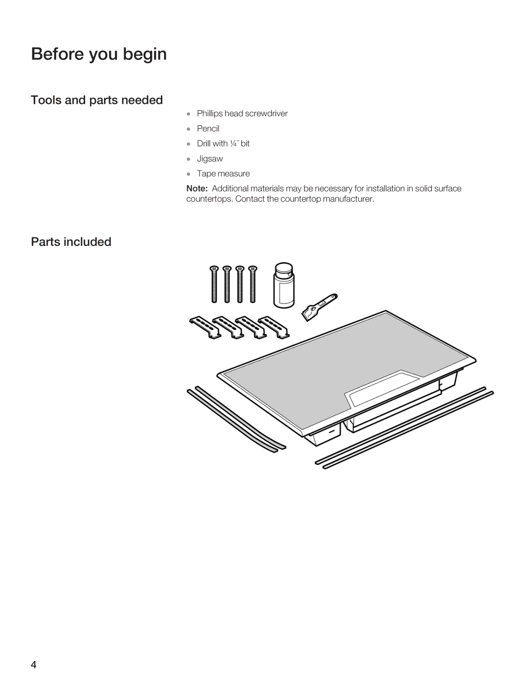 Thermador CEM365FS, CET304FS, CES366FS, CES304FS, CES365FS, CET366FS, CEM304FS manual Before you begin 