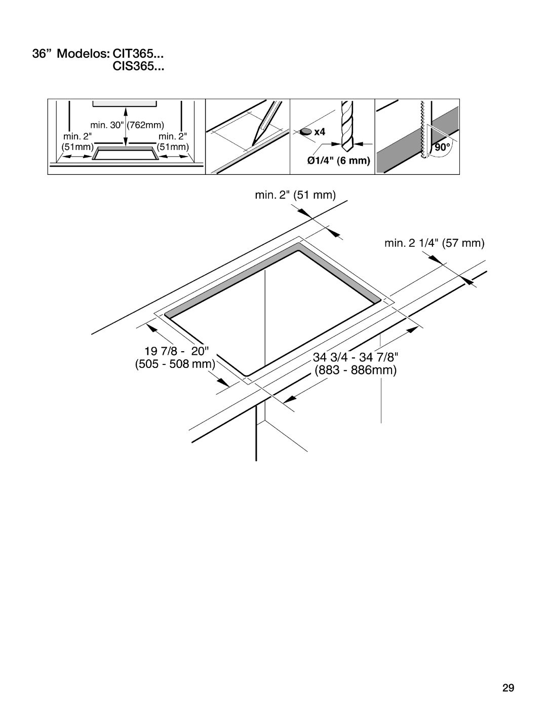 Thermador installation instructions Modelos CIT365 CIS365 