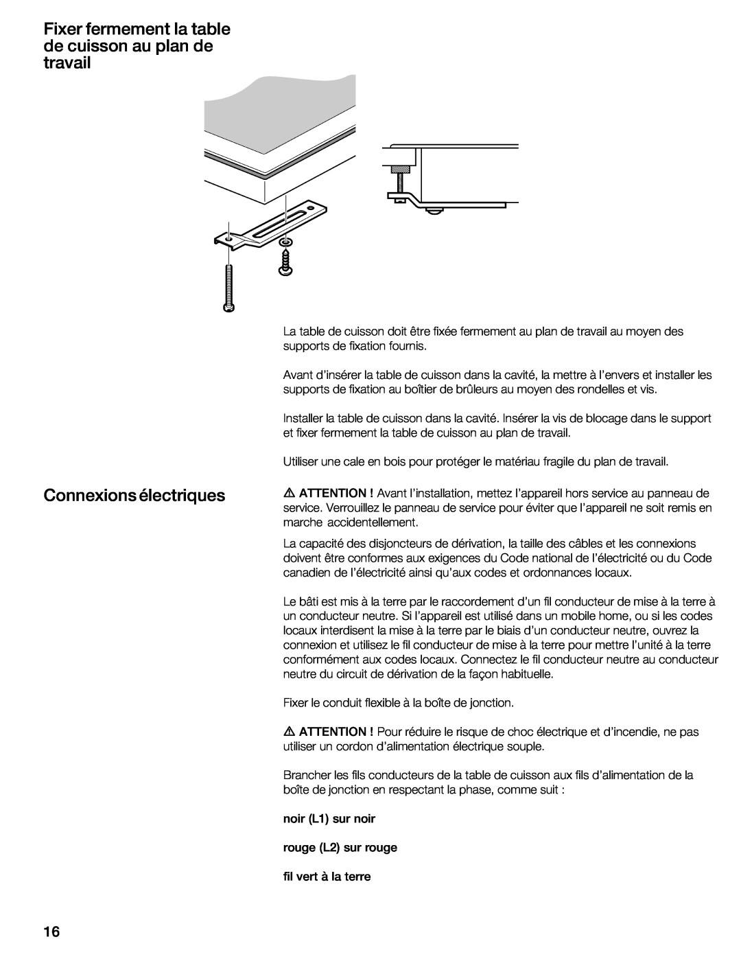 Thermador CIT30 manual Connexions électriques 