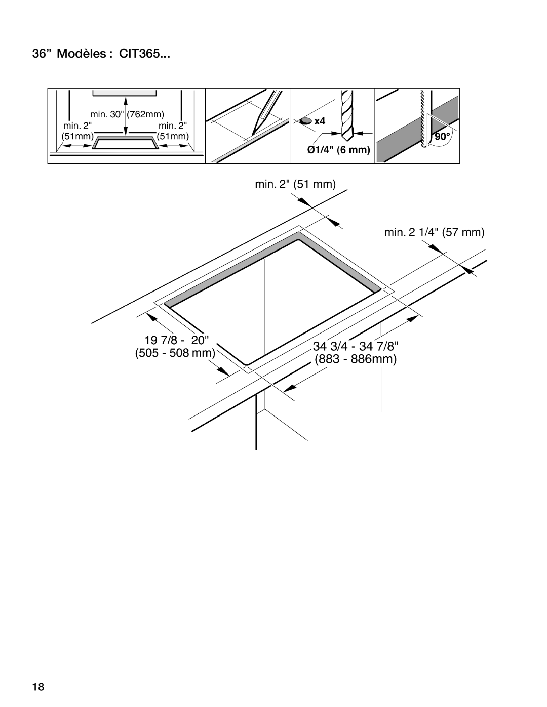 Thermador CIT304 manual 36 Modèles CIT365 