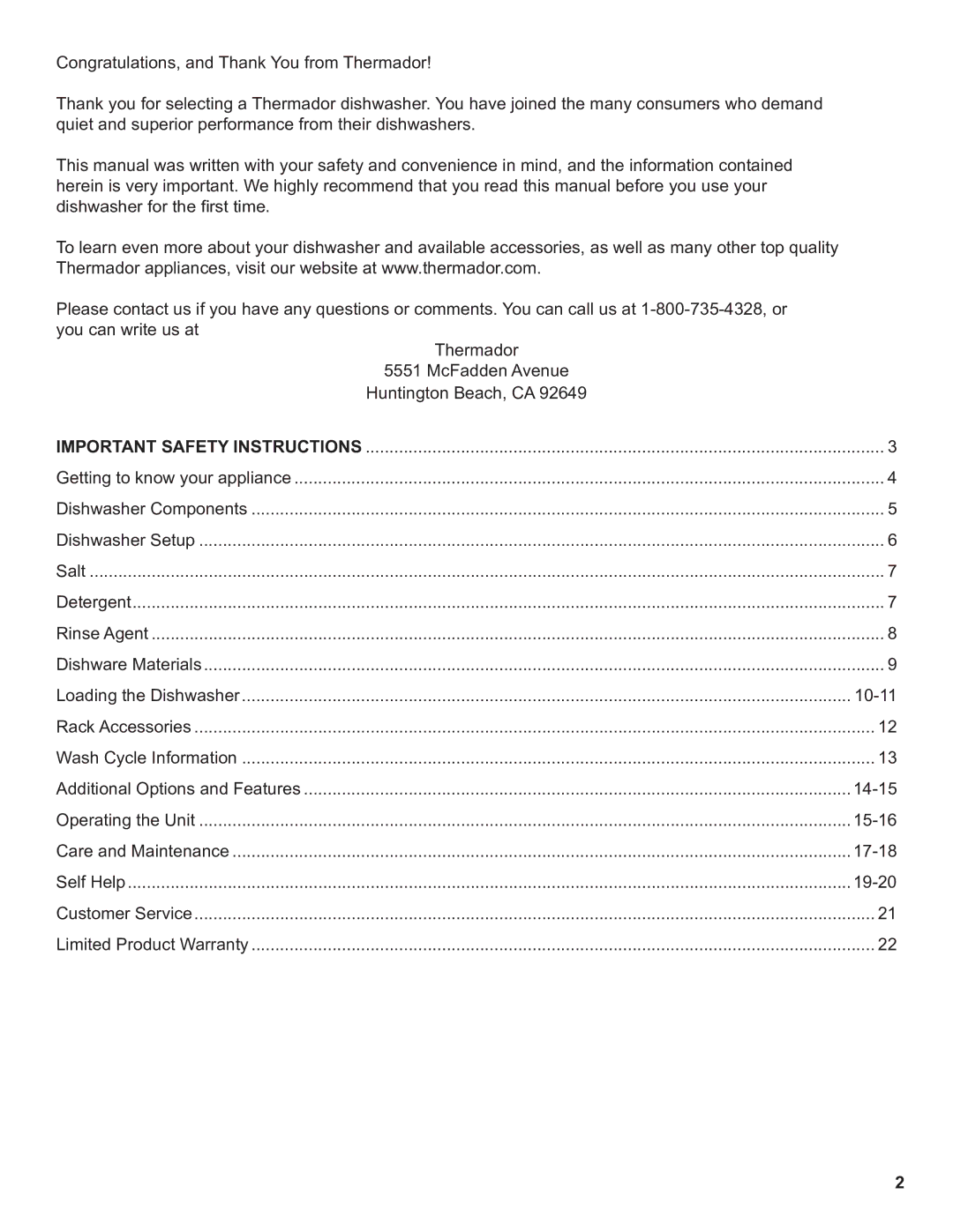 Thermador Dishwasher manual 10-11 