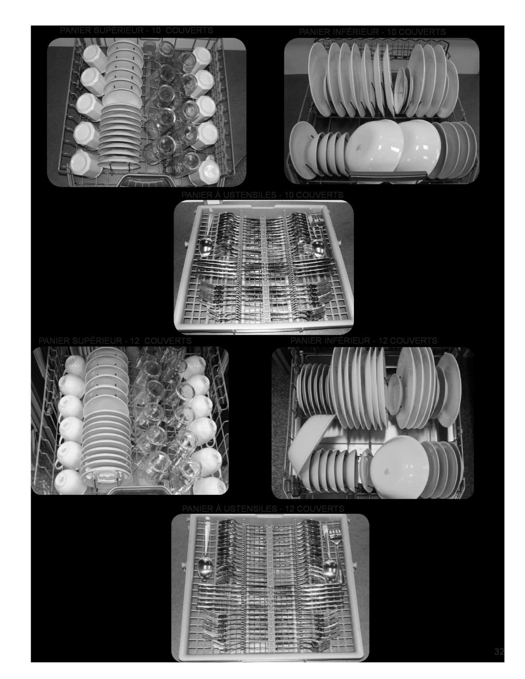 Thermador Dishwasher PANIER SUPÉRIEUR - 10 COUVERTS, PANIER INFÉRIEUR - 10 COUVERTS, PANIER À USTENSILES - 10 COUVERTS 