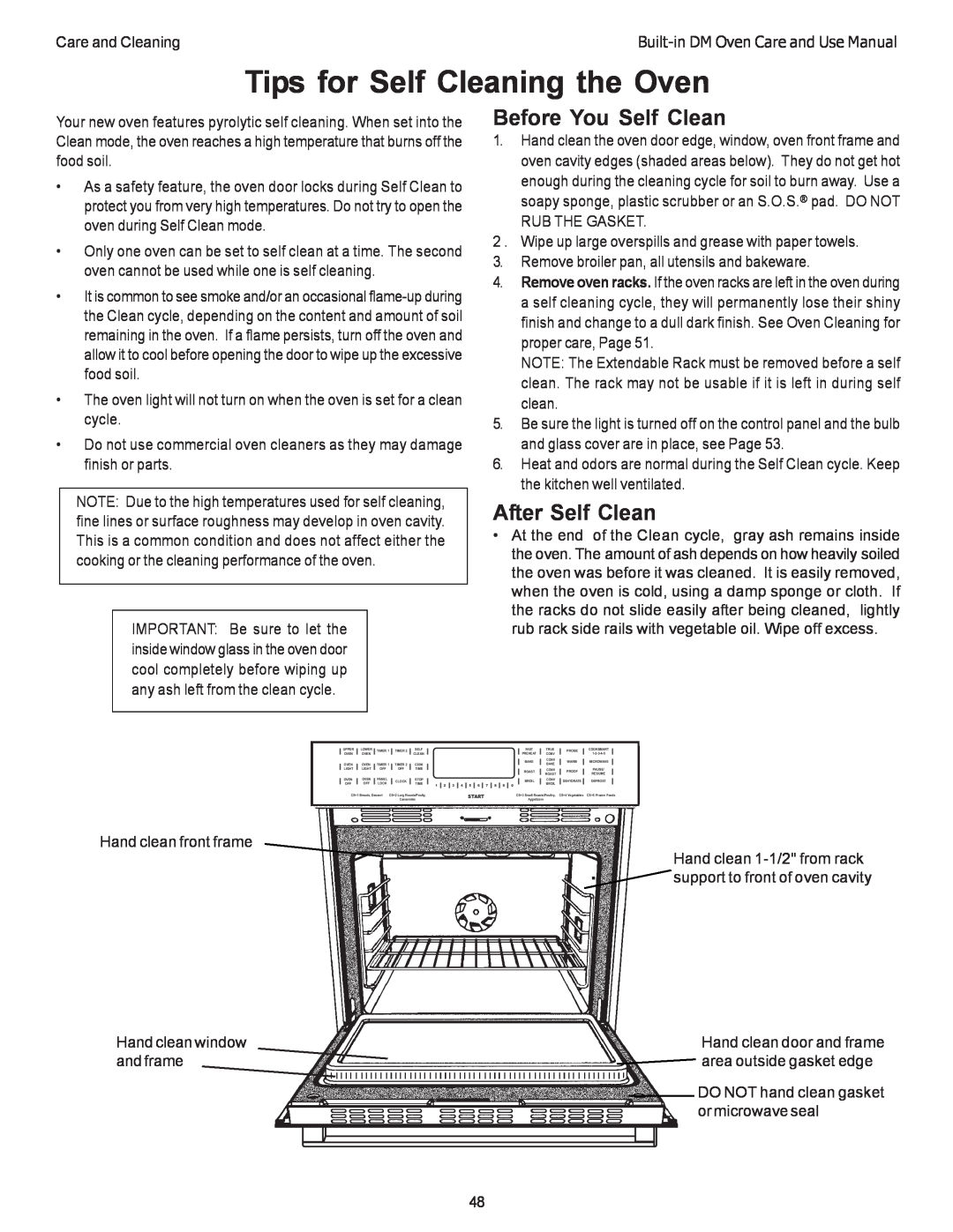 Thermador DM302, DM301 manual Tips for Self Cleaning the Oven, Before You Self Clean, After Self Clean 