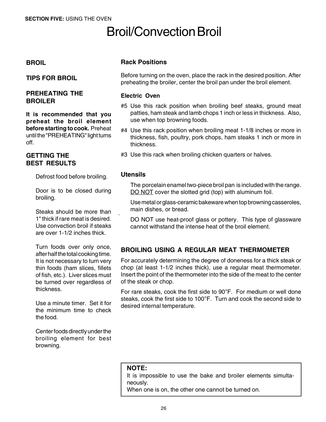 Thermador DP30 manual Broil Tips for Broil Preheating Broiler, Getting Best Results, Rack Positions, Utensils 