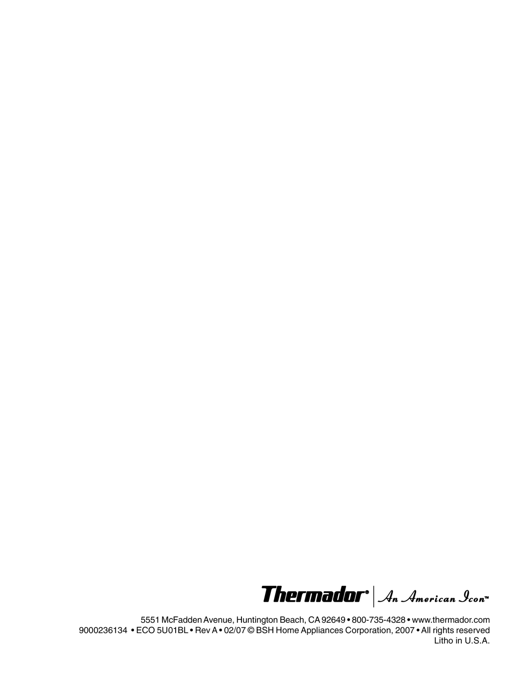 Thermador DP30 manual 