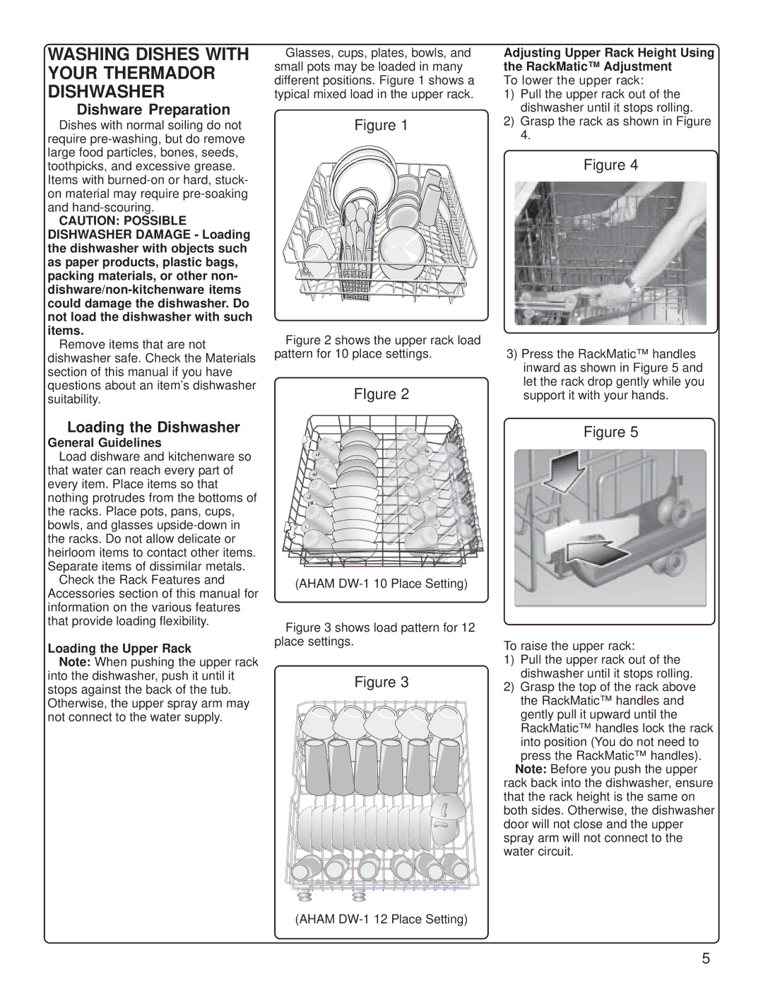 Thermador DW44FI, DW44ZB manual Dishware Preparation, Loading the Dishwasher, General Guidelines, Loading the Upper Rack 